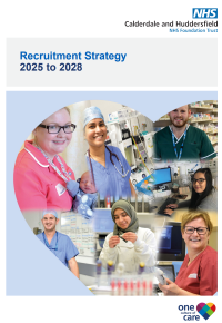 A screenshot of the front cover. A heart with various images of our staff