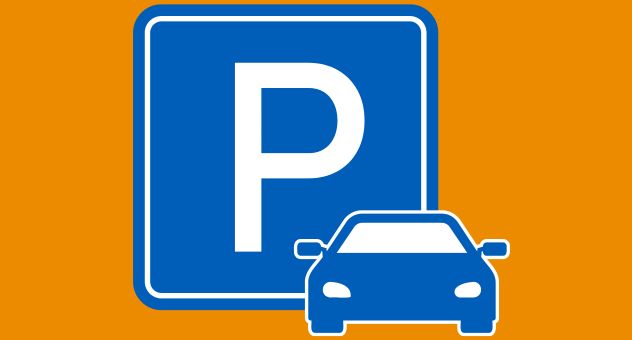 Parking sign with a car in front