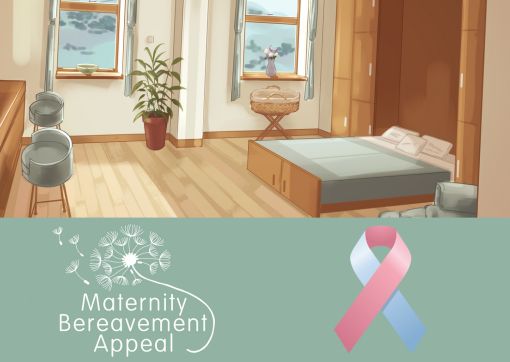 An artist impression of the Bereavement Suite. The Bereavement Appeal's logo and Baby Loss Awareness Week logo