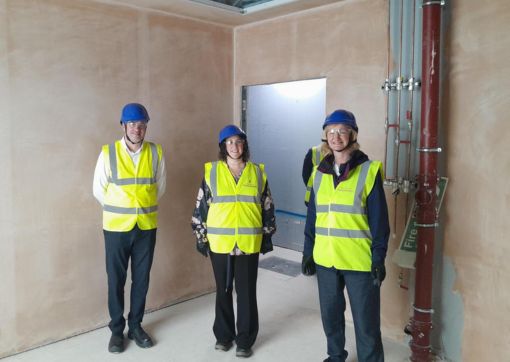 A photo of Catherine Riley, Gemma Ellis and Stuart Baron in the Huddersfield CDC