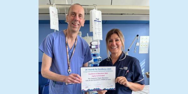 Paul and Jayne with the Excellence in Education 2025 commendation