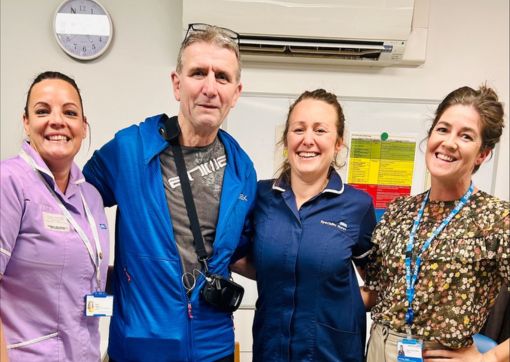 The Parkinson's Nurse team pictured with the first patient to get the new treatment