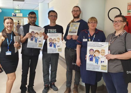 A group of colleagues walking around our hospitals during a past Learning Disability Week 