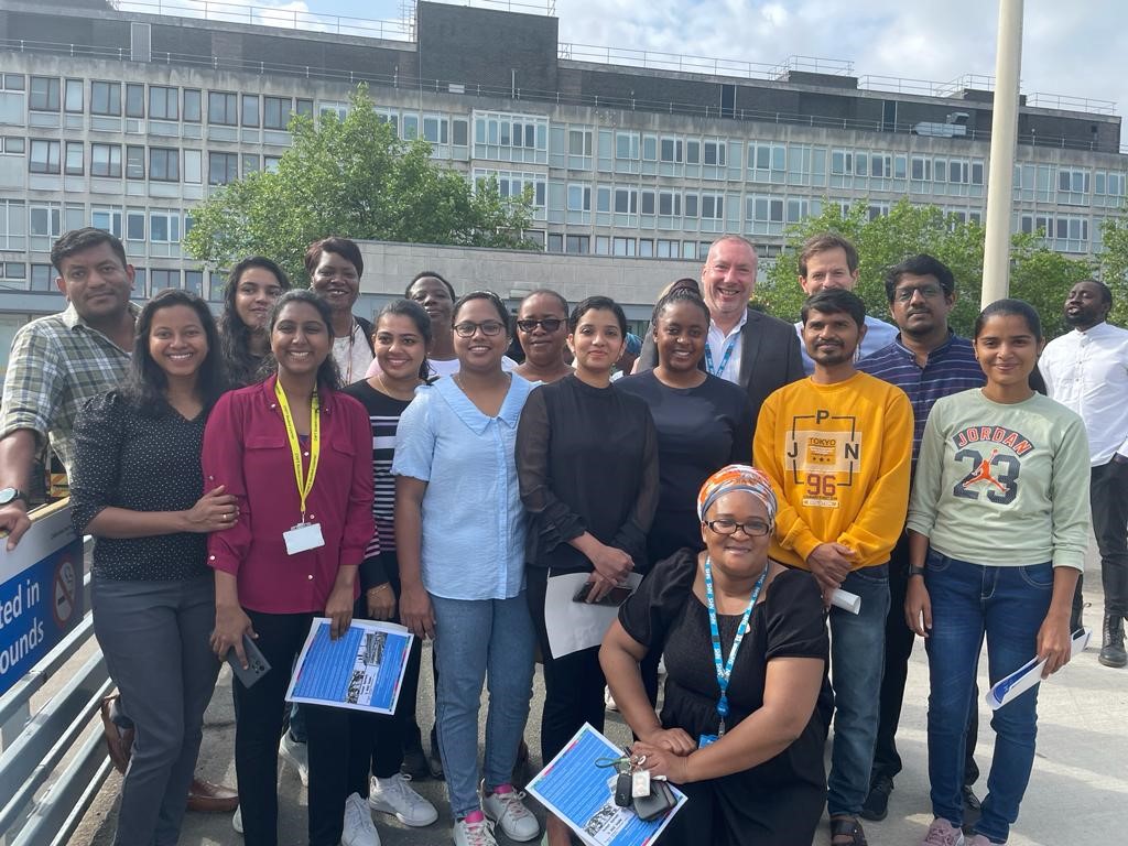An image of some of the colleagues who came to the flag raising ceremony