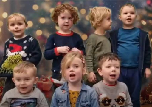 The children of Spring Cottage Day Nursery getting into the festive spirit