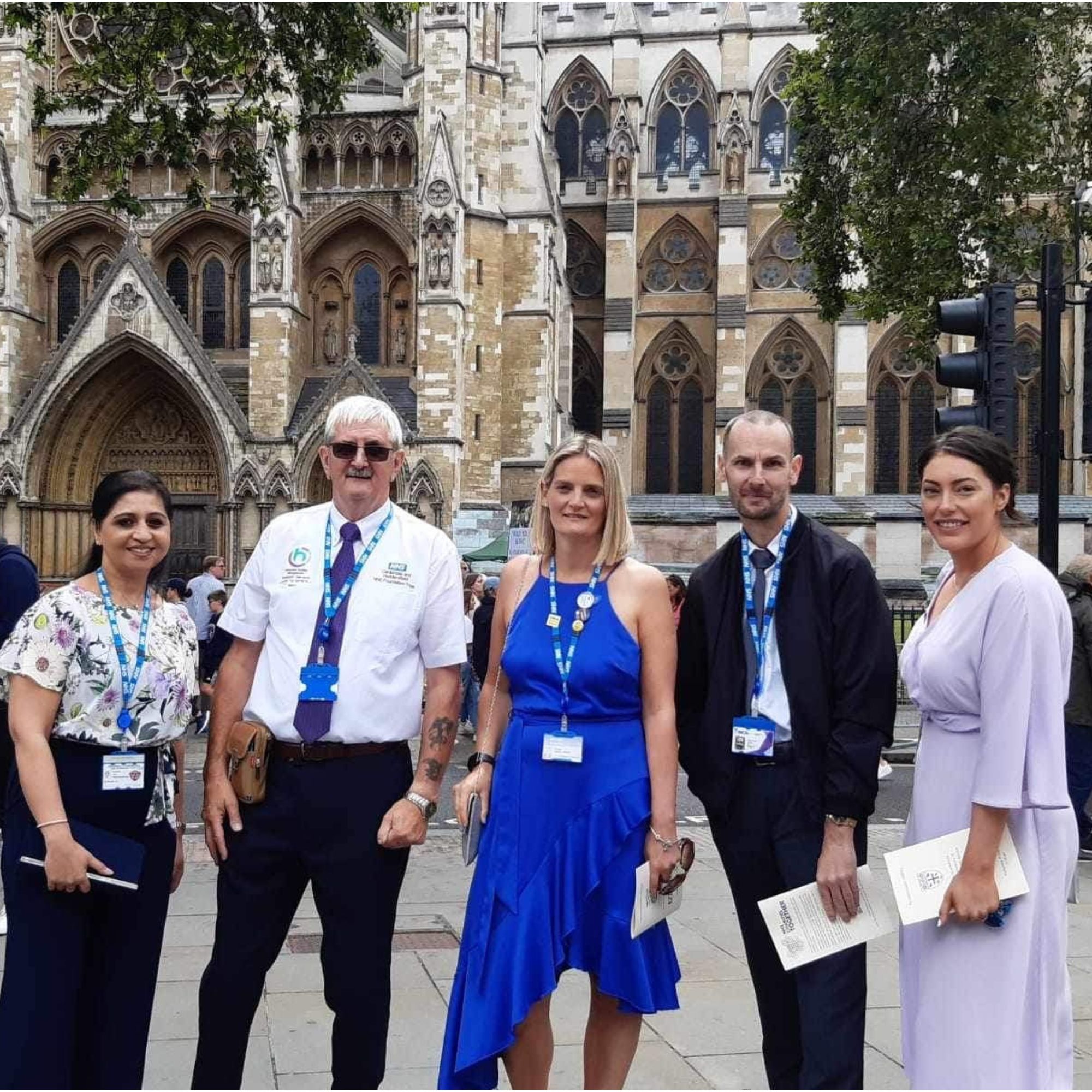 Our five outside Westminster Abbey