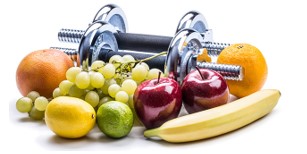 Image of fruit and weights