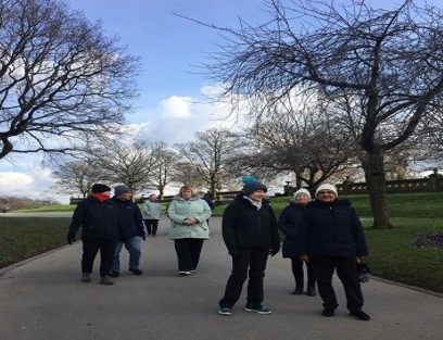 people walking in park
