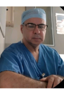 Khaled Diab in is hospital scrubs
