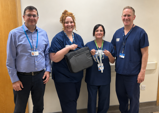 Some of the Respiratory Sleep Service team with a CPAP mask