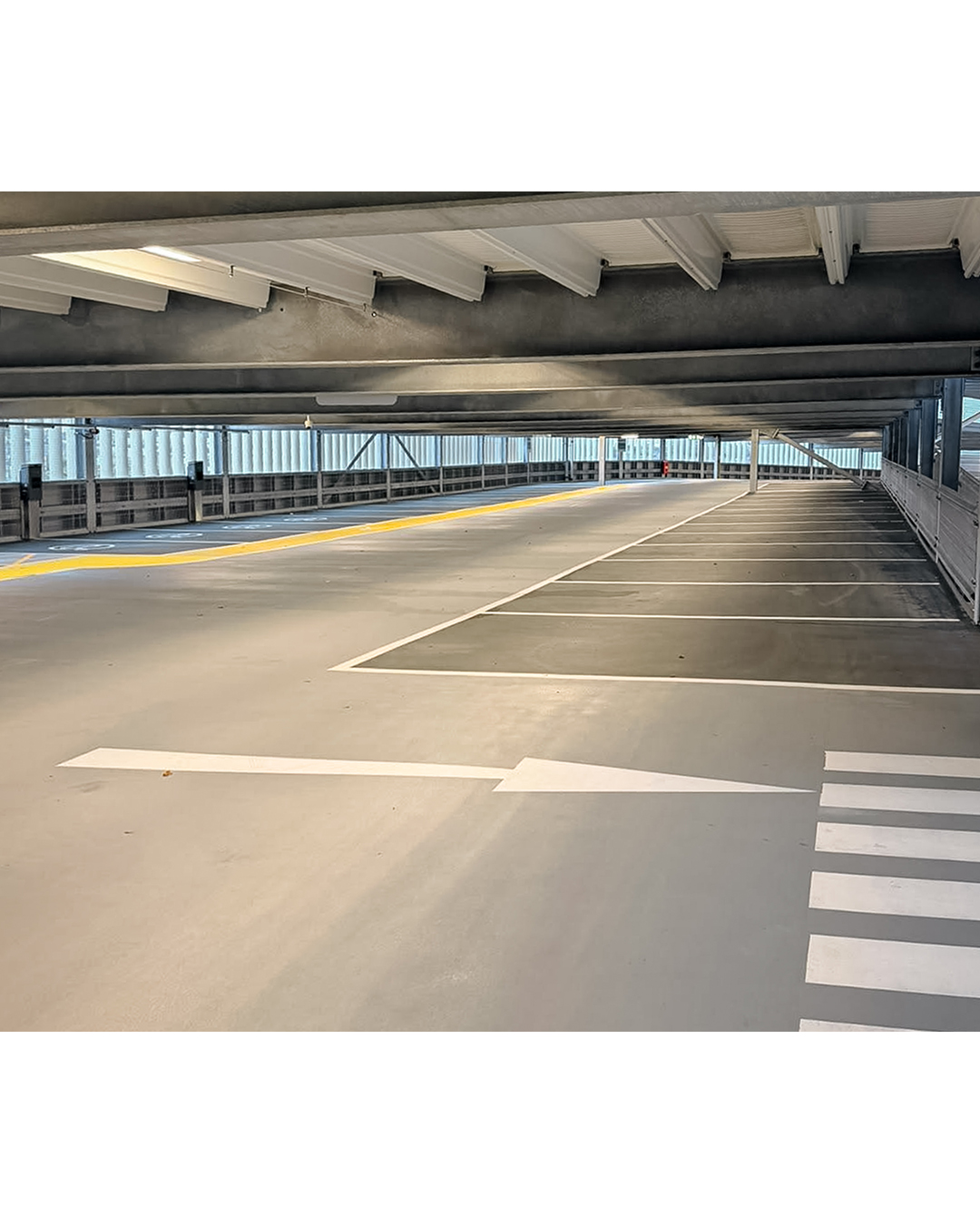 Internal photo of one of the levels of the car park