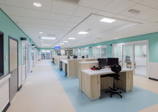 Am image of the central area where staff will work in the new A&E at Huddersfield
