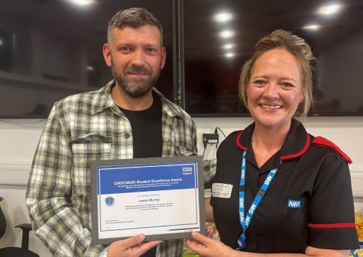James with Chief Nurse, Jo Hilton