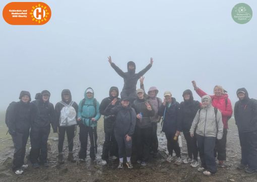 The team at the top of one of the Yorkshire Three Peaks