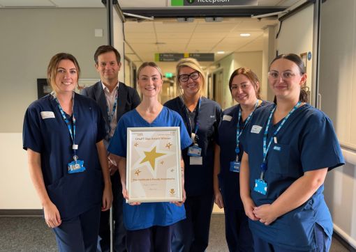 Megan with her colleagues in A&E