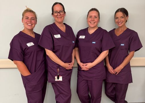 Some of our newborn screeners in their lovely new uniforms