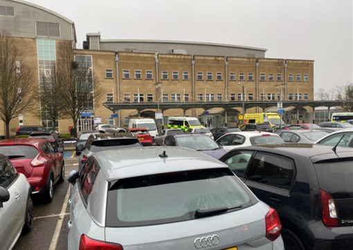 A photo of the A&E car park at Calderdale Royal Hospital