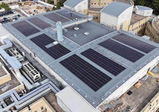 The solar panels on top of block D at CRH