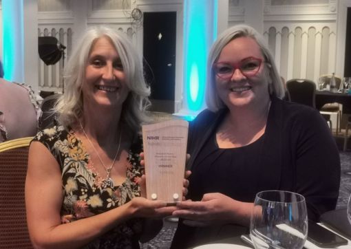 Mel (left) and Becky (right) with their award