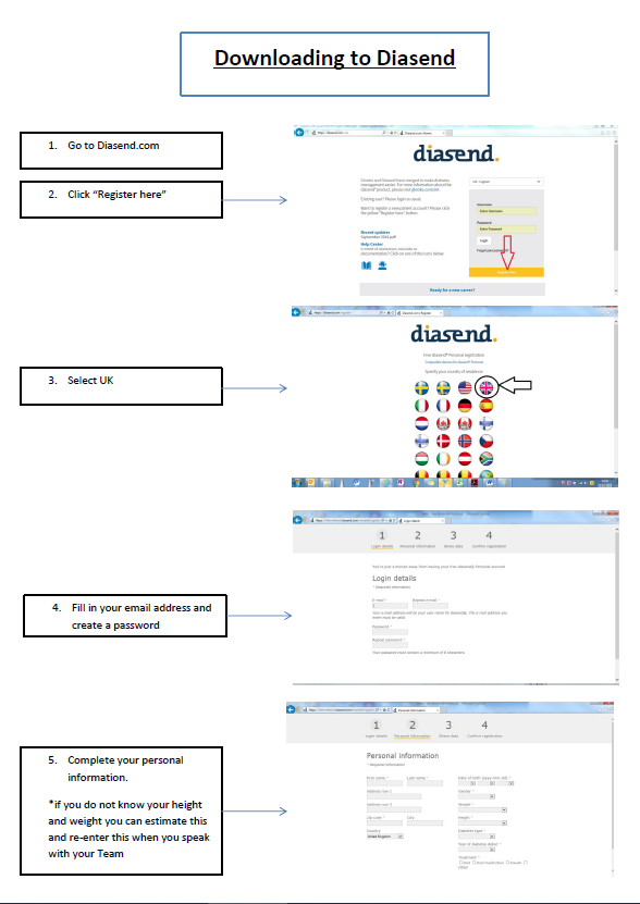 Instruction guide for diasend