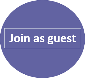 Blue circle with a message in the middle "join as guest"