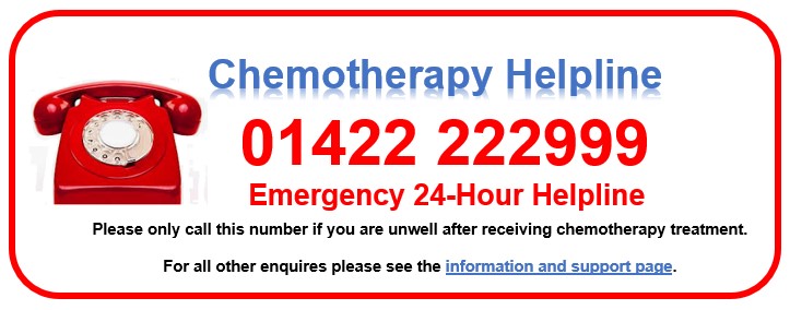 Chemotherapy helpline 01422 222999