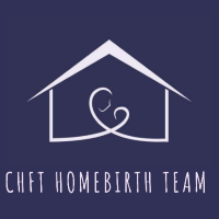 CHFT homebirth Team icon. A house with an artistic love heart inside representing a mother and baby