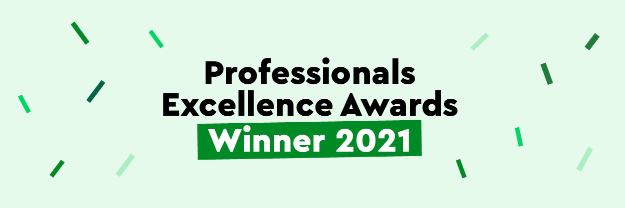 Macmillan Professionals Excellence Award Winner wording image