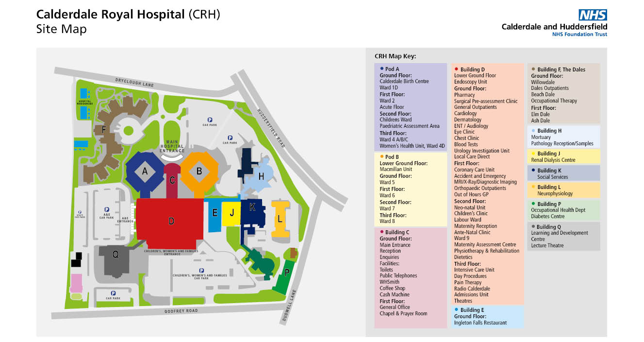 Site map for Calderdale Royal Hospital