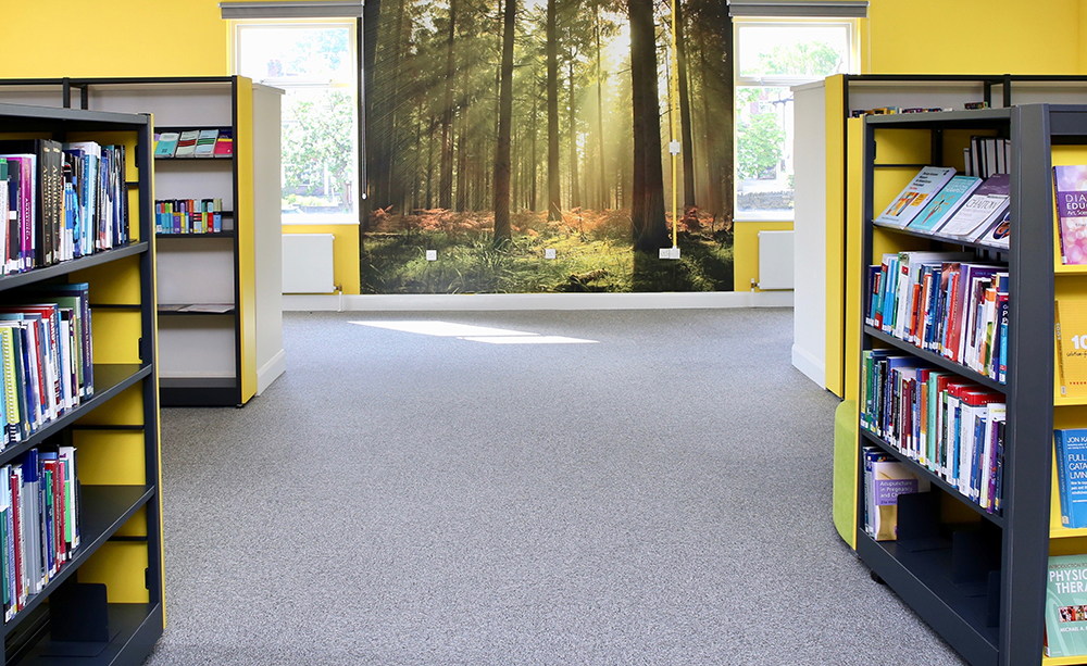 View of mural at the back of CRH library