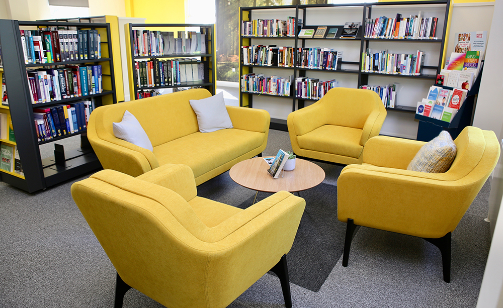 Library at CRH soft seating area