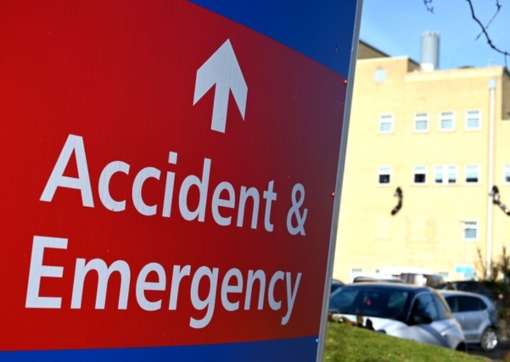 A close up of the A&E sign at CRH