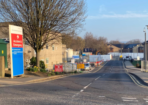 A photo of the CRH A&E entrance from Godfrey Road
