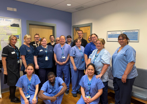 A group photo of some of the Endoscopy team