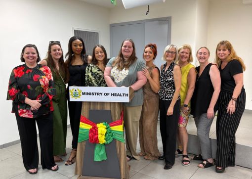 Chloe (fifth from left) with her Advanced Practitioner colleagues during the placement