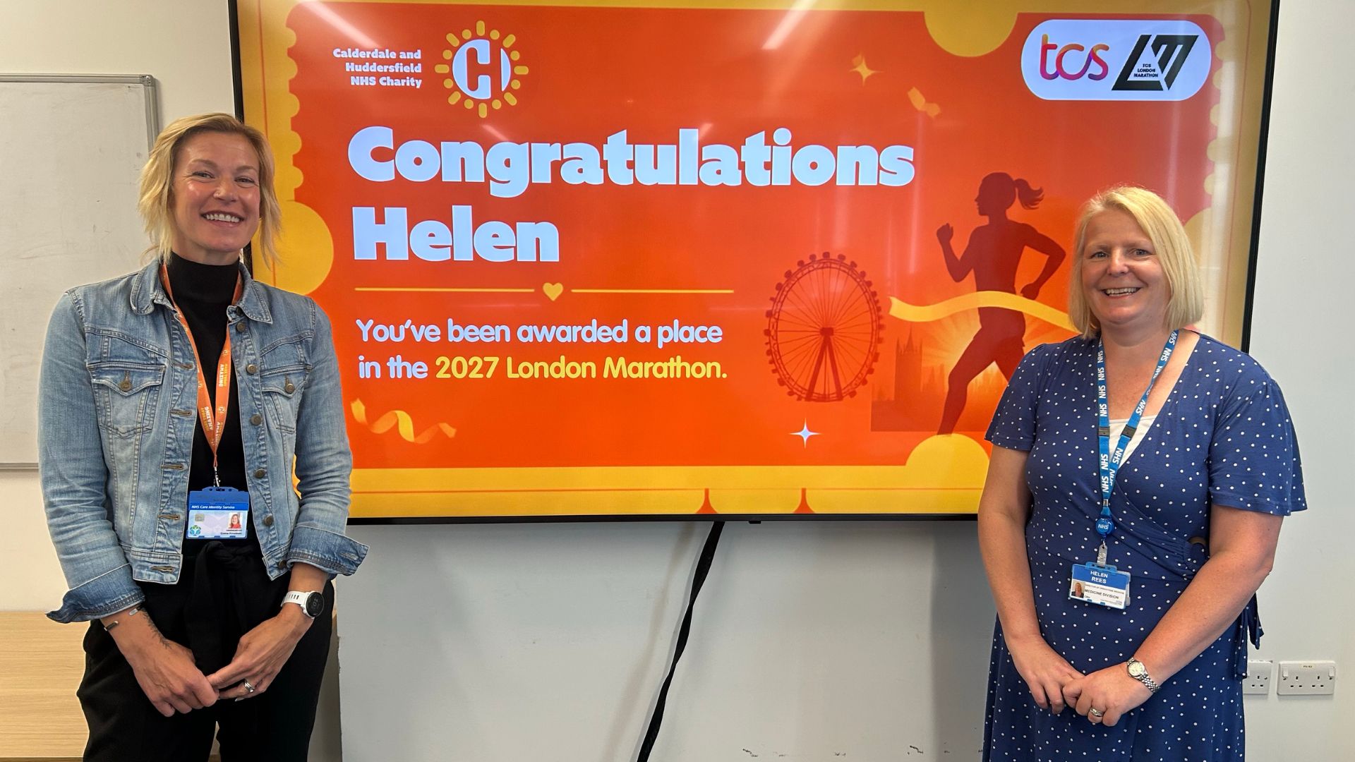 Helen right with Head of Charity and Volunteer Services, Emma Kovaleski 