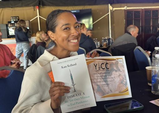 Chloe with her certificate