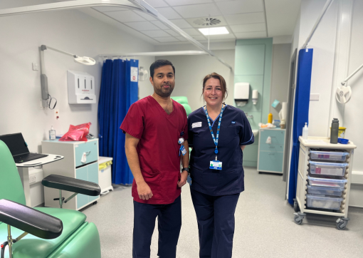 A photo of two of the phlebotomy team at Southgate CDC 