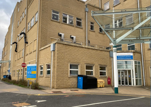 A photo of the Outpatient and Ambulance Entrance at Calderdale Royal Hospital
