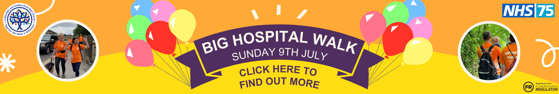 Join in our Big Hospital Walk on Sunday 9th July to help celebrate 75 years of the NHS